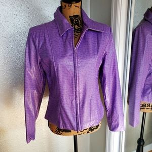 Faux Leather ostrich print jacket